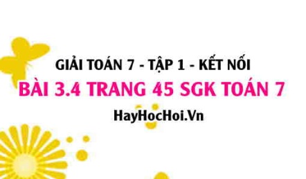 Giải bài 3.4 trang 45 Toán 7 Tập 1 SGK Kết nối tri thức